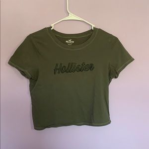 Green hollister crop top